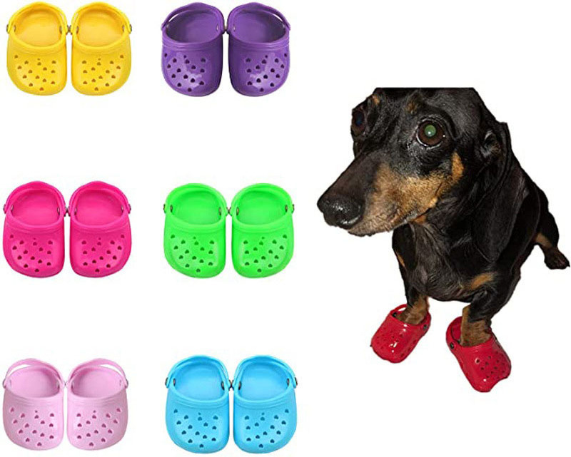 High Quality Rubber Summer Dog Shoes Breathable Puppy Shoes Crocs Dog Sandals Silicone Heart Dog Crocs