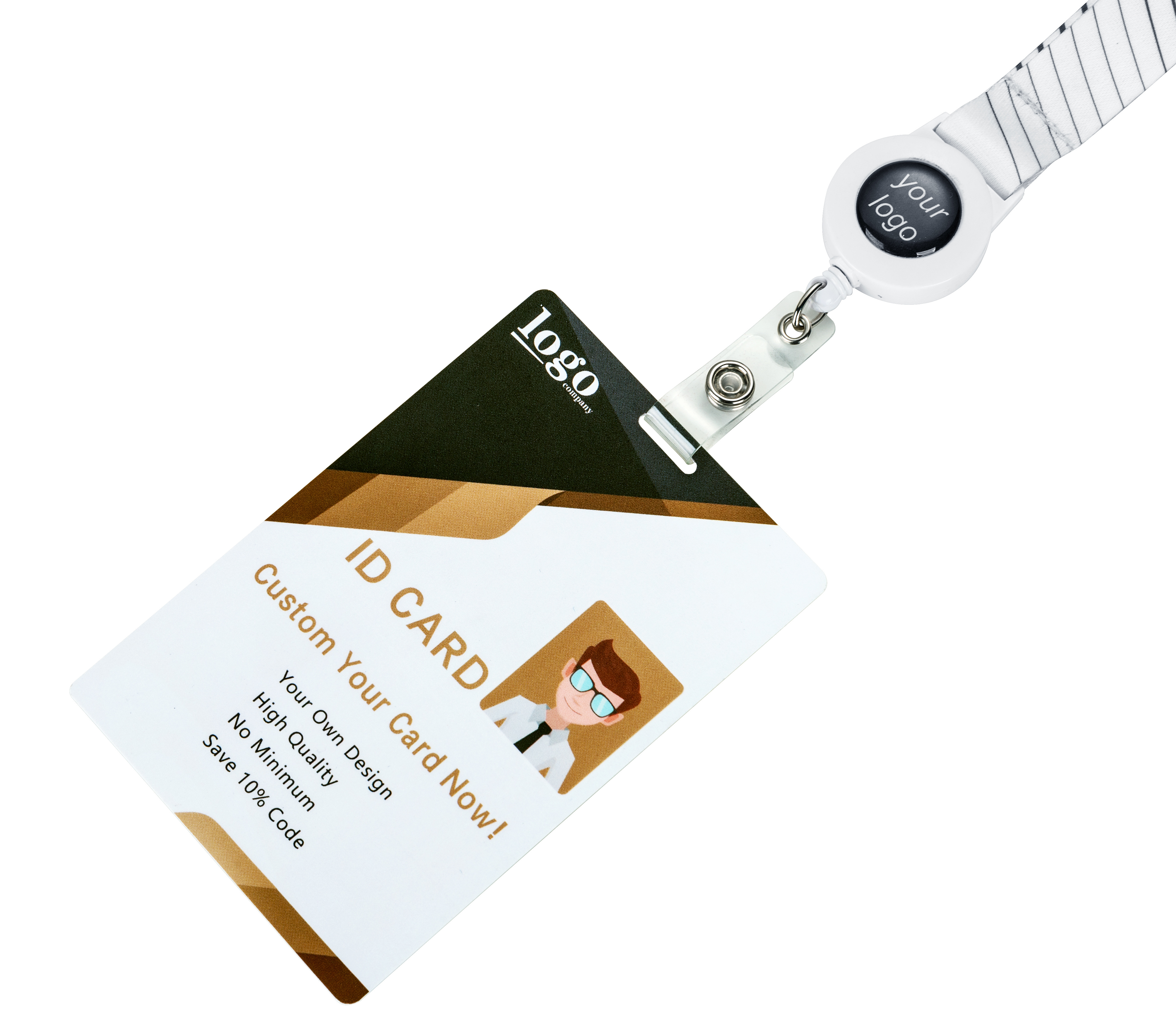 NO MOQ Custom PVC Staff ID business cards plastic name card 0.76mm thickness custom badge lapel pin holder pvc card