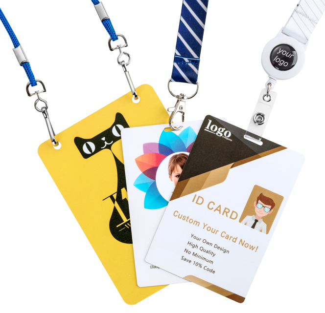 NO MOQ Custom PVC Staff ID business cards plastic name card 0.76mm thickness custom badge lapel pin holder pvc card