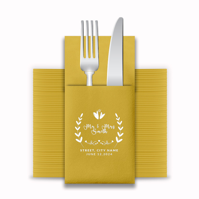 Customized Cocktail Napkin Wedding Custom Logo For Hotel Airlaid Dinner Napkins For Restaurant Airlaid Dinner Napkin Pocket