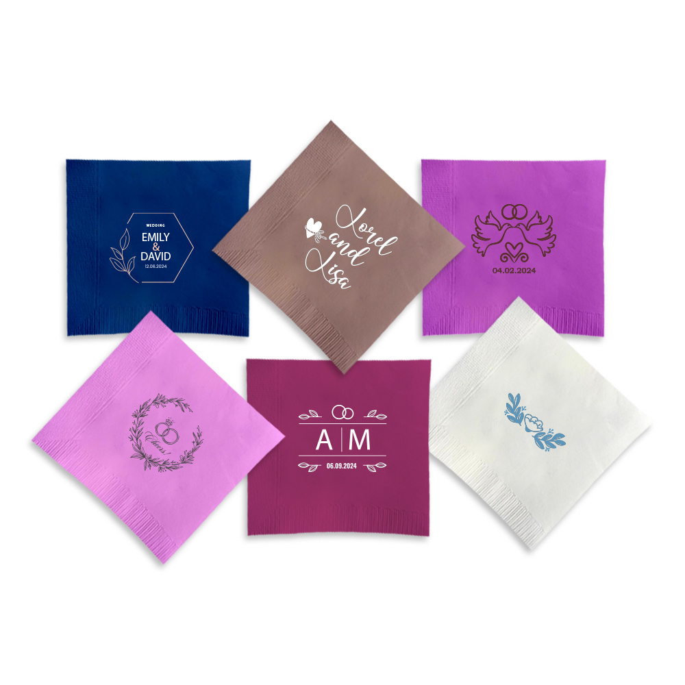 Wholesale Tissue Paper Napkin Sheets High Quality Cocktail Paper Napkins With Costom Logo