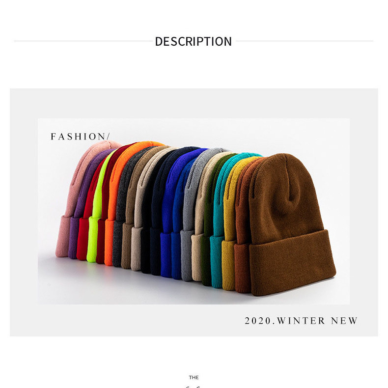 Winter Knitted Beanie Embroidery Lettering Cap Men Women Warm Wool Hat Solid Hip-hop Unisex Beanies