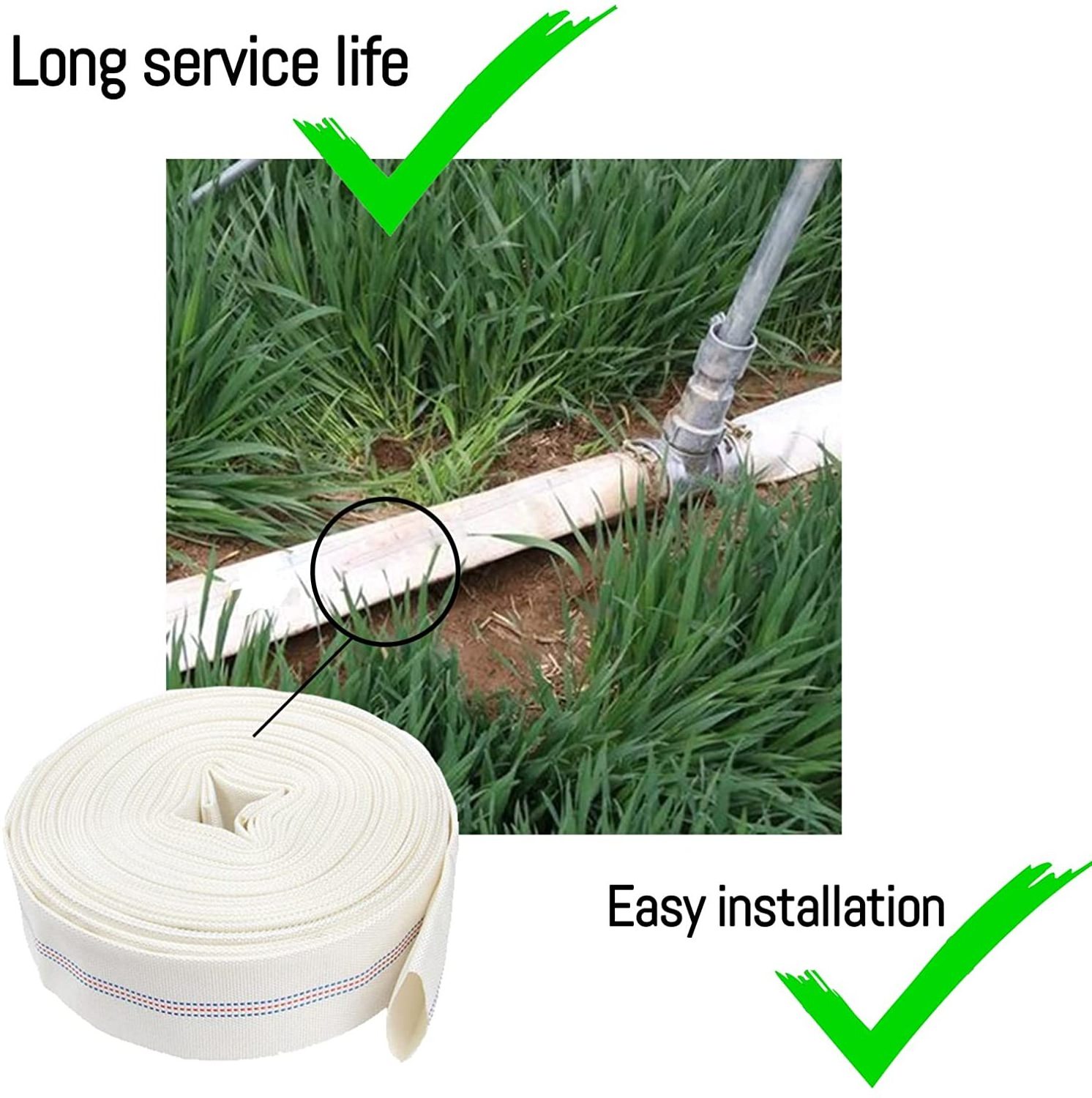 Farm 1.5 2 3 6 inch pressure layflat water pipe agricultural irrigation canvas hose pipe