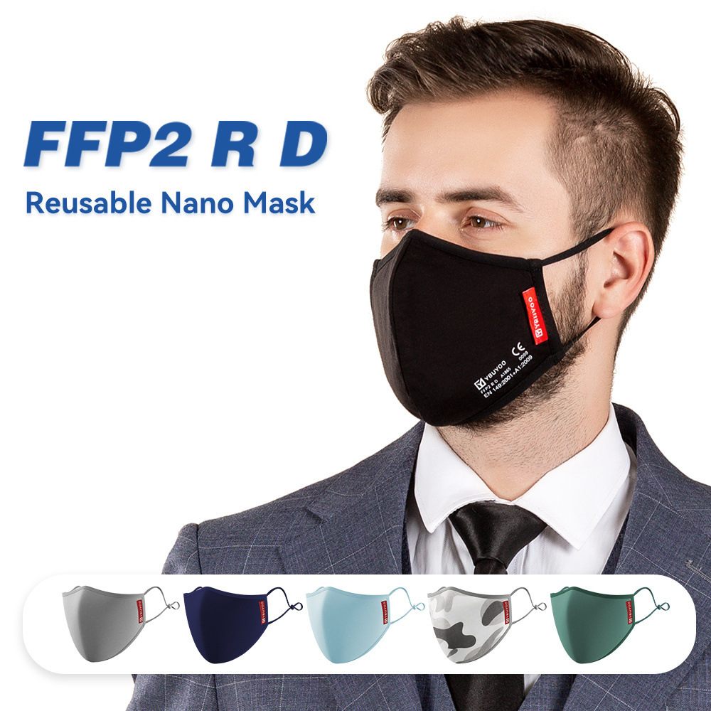 YBUYOO Reusable nano Cotton Face Mask designer face mask adjustable breathable ffp2 mask adult respirator