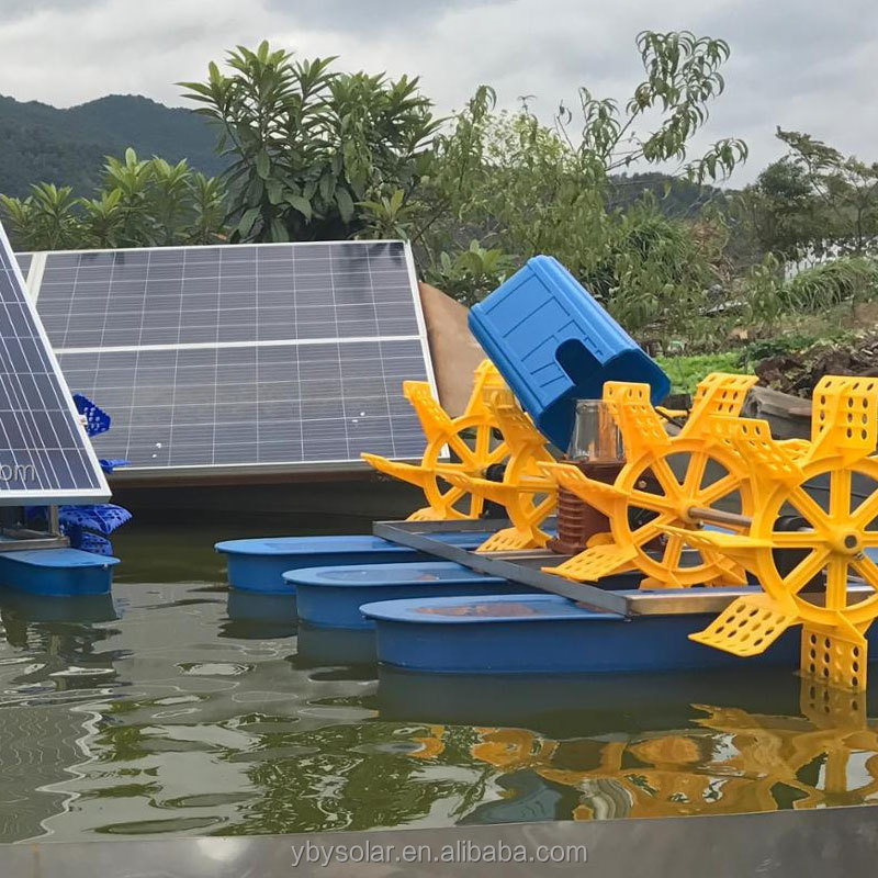 24 hours Water Surface Floating Solar Powered Paddle Wheel Aerator for Fish pond