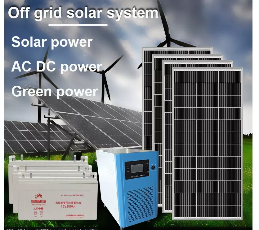 Off grid system solar power lightning kit for home photovoltaic 10kw 20kw and battery