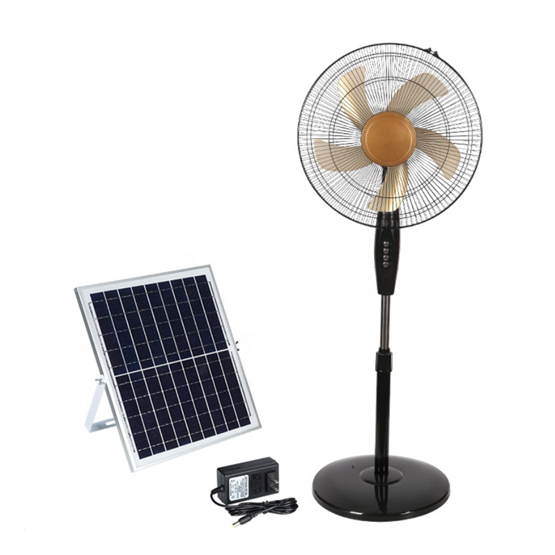 Remote Control Solar Stand Fan DC Home Use Stand Fan with Panel and Battery