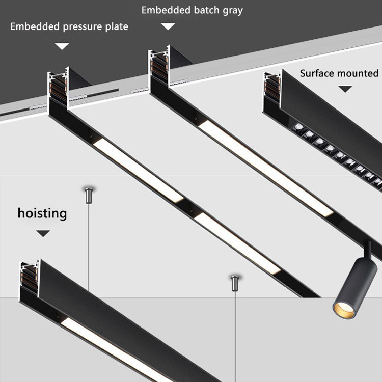 0-10v dali magnetic led light with magnetic track rail cct dimmable tuya zigbee bluetooth smart magnetic track light