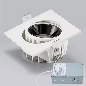 USA Canada dimmable 3cct 5cct ceiling recessed adjustable down lights with junction box 120v square led cob spotlight downlight