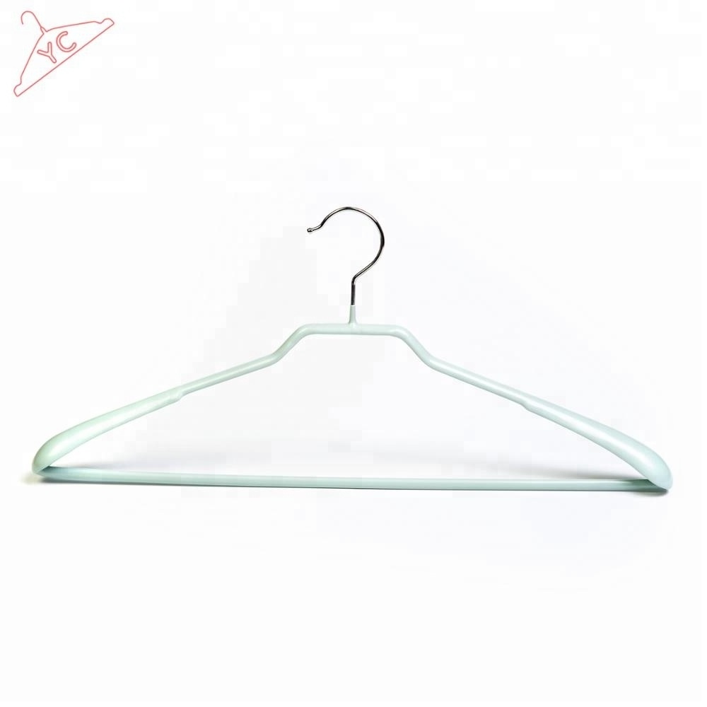 PVC coated metal clothes non-slip suit hanger with bar