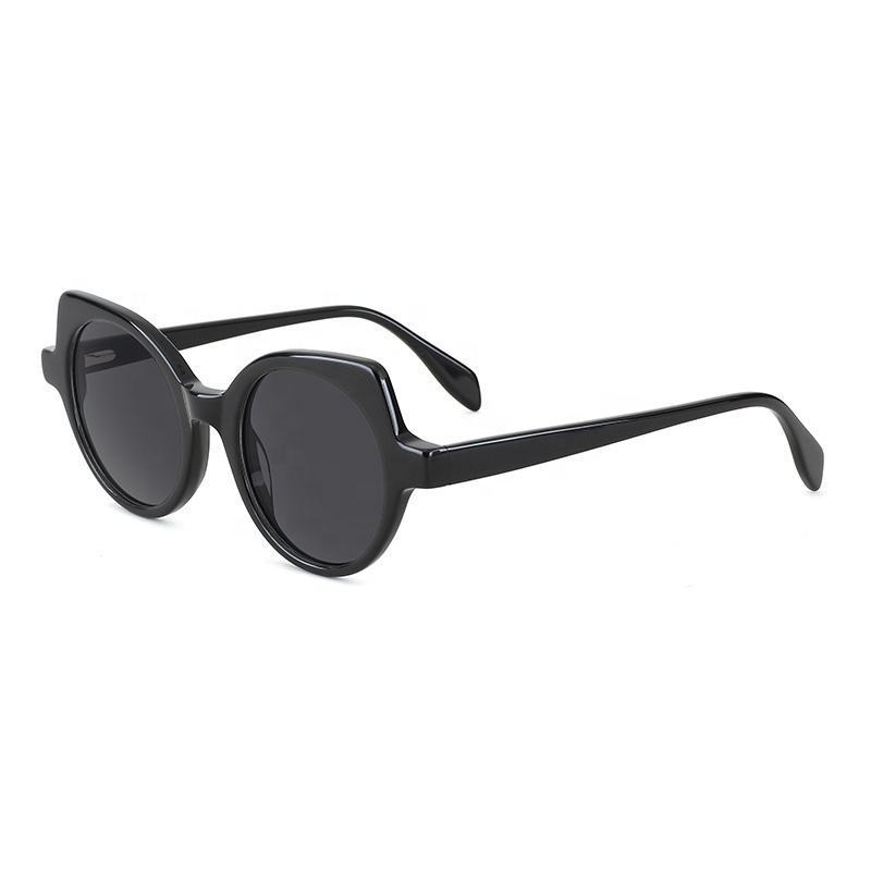 Trendy Popular Design Round Custom Cat Eye Hand Polishing Acetate Sunglasses For Man And Women