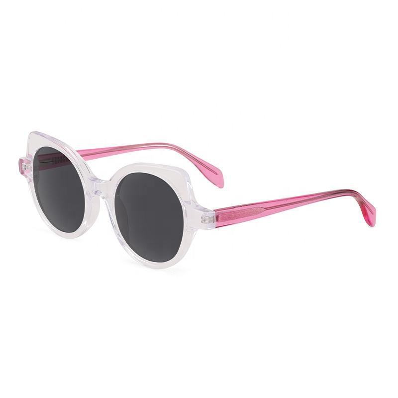 Trendy Popular Design Round Custom Cat Eye Hand Polishing Acetate Sunglasses For Man And Women