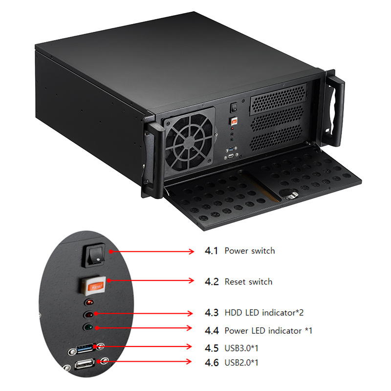 OEM 4U 19 inch Industrial Server case Computer Server Chassis Industrial Computer case IPC Rack mount Case 4U450