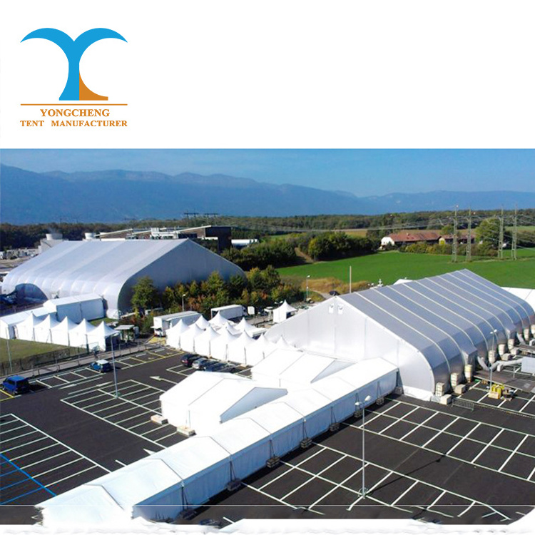 40x40 aluminum alloy structure transparent aircraft hangar curved tfs peach heart-shaped warehouse storage marquee tent