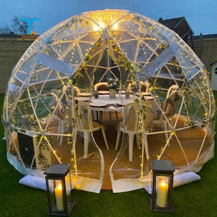 China Customized Diameter Transparent White Pvc Geodesic Dome Tent For Party Events