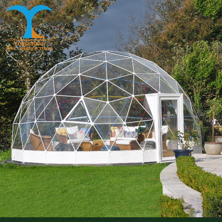 6m Diameter picnic pop up gazebo Hotel Dome House Glamping Geodesic Dome Tent With PVC Roof Cover geodesic domes for sale