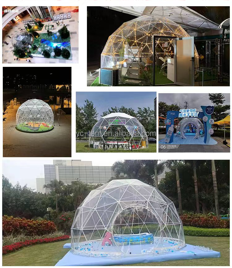 China Customized Diameter Transparent White Pvc Geodesic Dome Tent For Party Events