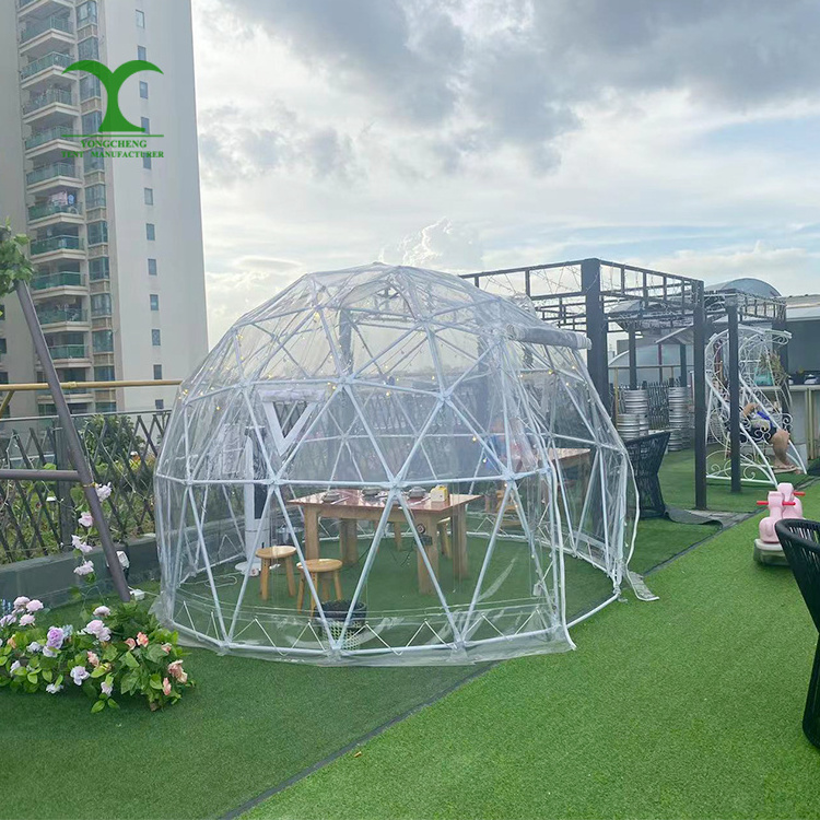 China Customized Diameter Transparent White Pvc Geodesic Dome Tent For Party Events