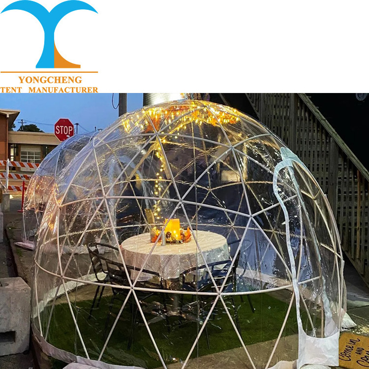 igloo transparent  round trampoline with tent/roof cheese tent cafe dome glamping haige event tents for sale