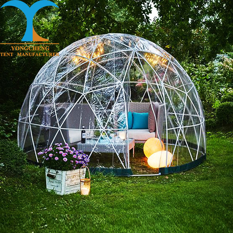 factory whosale igloo yurt circus tent igloo transparent dome glamping tent clear dome tent 4m camping trailers