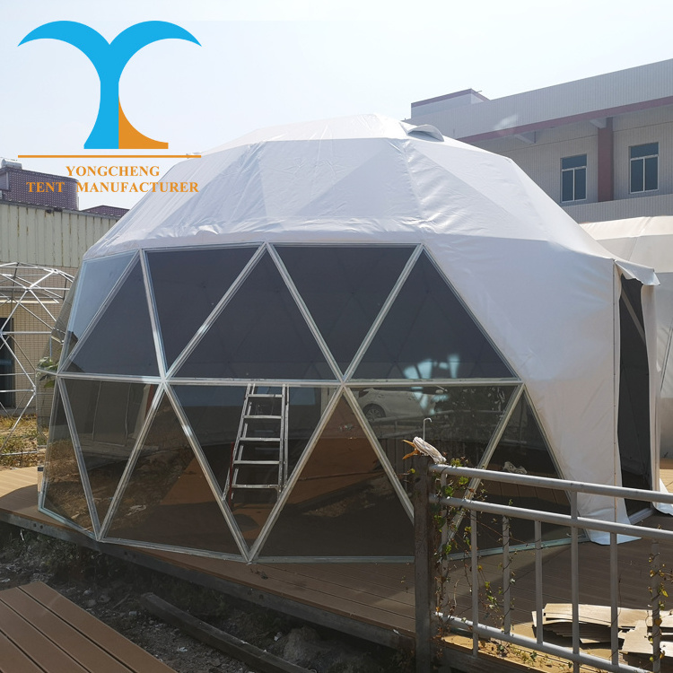 Factory glass igloo dome glass igloo dome tent house glass dome house pop up gazebo glamping luxury tent pop up with solar panel