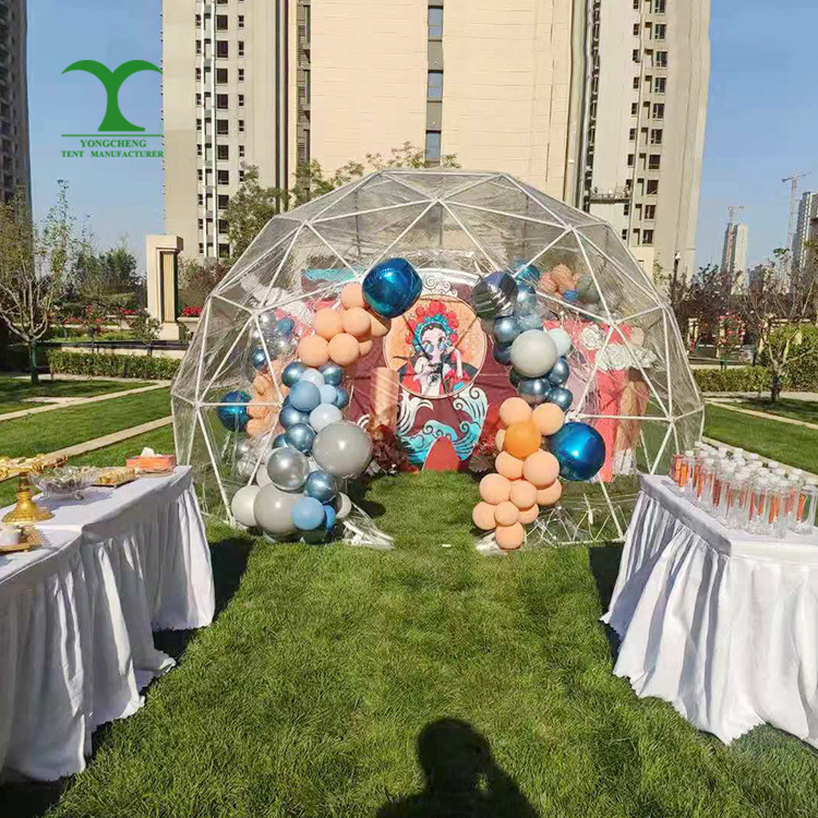 China Customized Diameter Transparent White Pvc Geodesic Dome Tent For Party Events