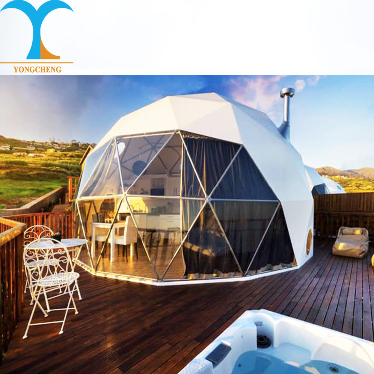 6m Diameter picnic pop up gazebo Hotel Dome House Glamping Geodesic Dome Tent With PVC Roof Cover geodesic domes for sale