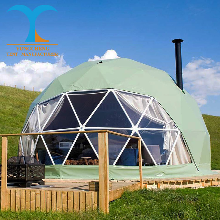 Factory glamping dome 6m sun shade net privacy screen tent house 6m dome home glamping tents circus tent