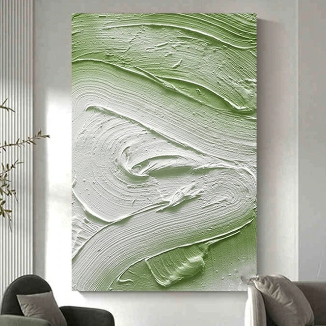 Modern 3D Texture Beige Minimalism Wall Art Decor White Abstract Black Canvas Painting for Home Living Room