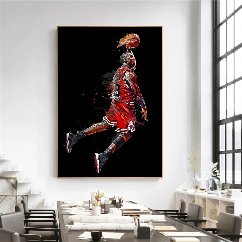 Abstract Art Painting Wall Pictures Living Room Decoration Bedroom Sport Poster Fly Dunk Basketball Canvas Prints