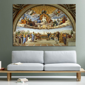 Raphael Fresco Reproduction Disputation of the Holy Sacrament Custom Handmade Oil Painting for Home Living Room Wall Art Decor