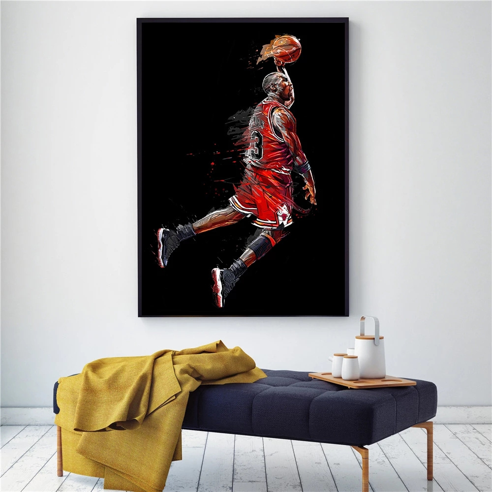 Abstract Art Painting Wall Pictures Living Room Decoration Bedroom Sport Poster Fly Dunk Basketball Canvas Prints