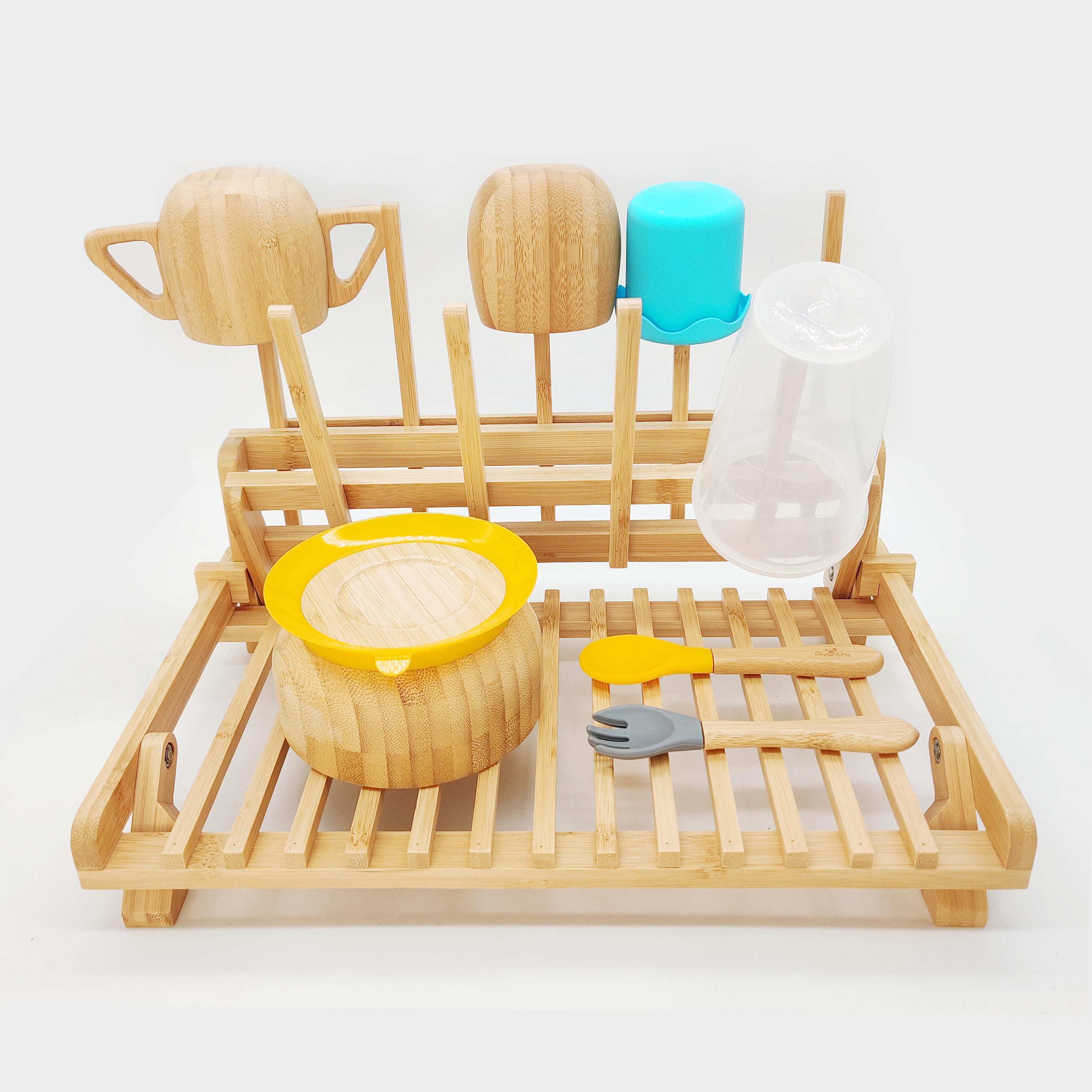 YCZM Storage Appliance Wholesale Bamboo Wooden Cup Holder Baby Bottle Drying Rack Foldable Bamboo Bottle Draining Rack