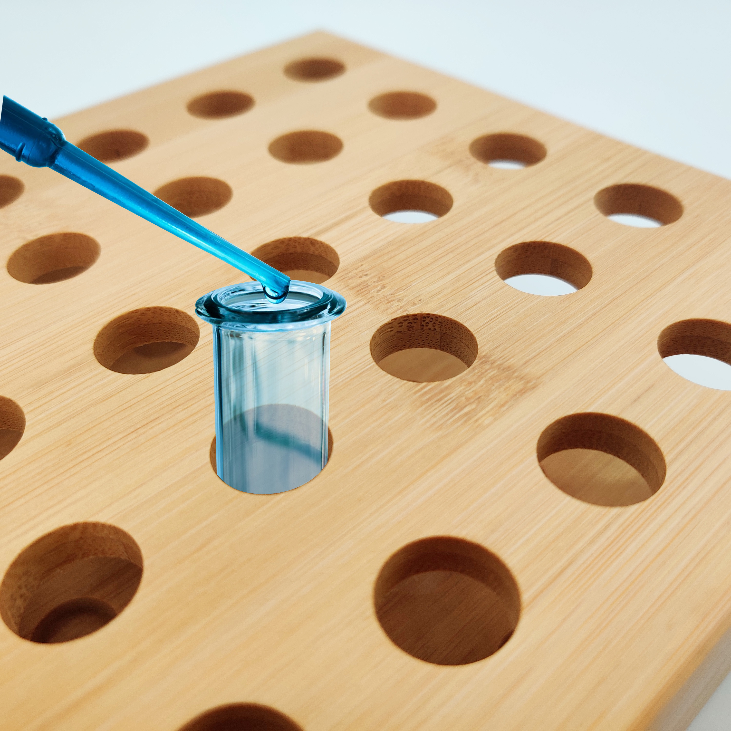 laboratory test glass tube Coffee Beans Flower Tea display rack holder bamboo wooden test tube spice rack