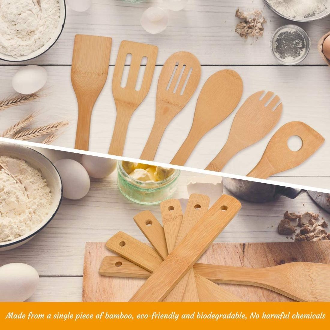 High-grade bamboo kitchen set of six Mildew proof and durable Kitchen Utensil Set