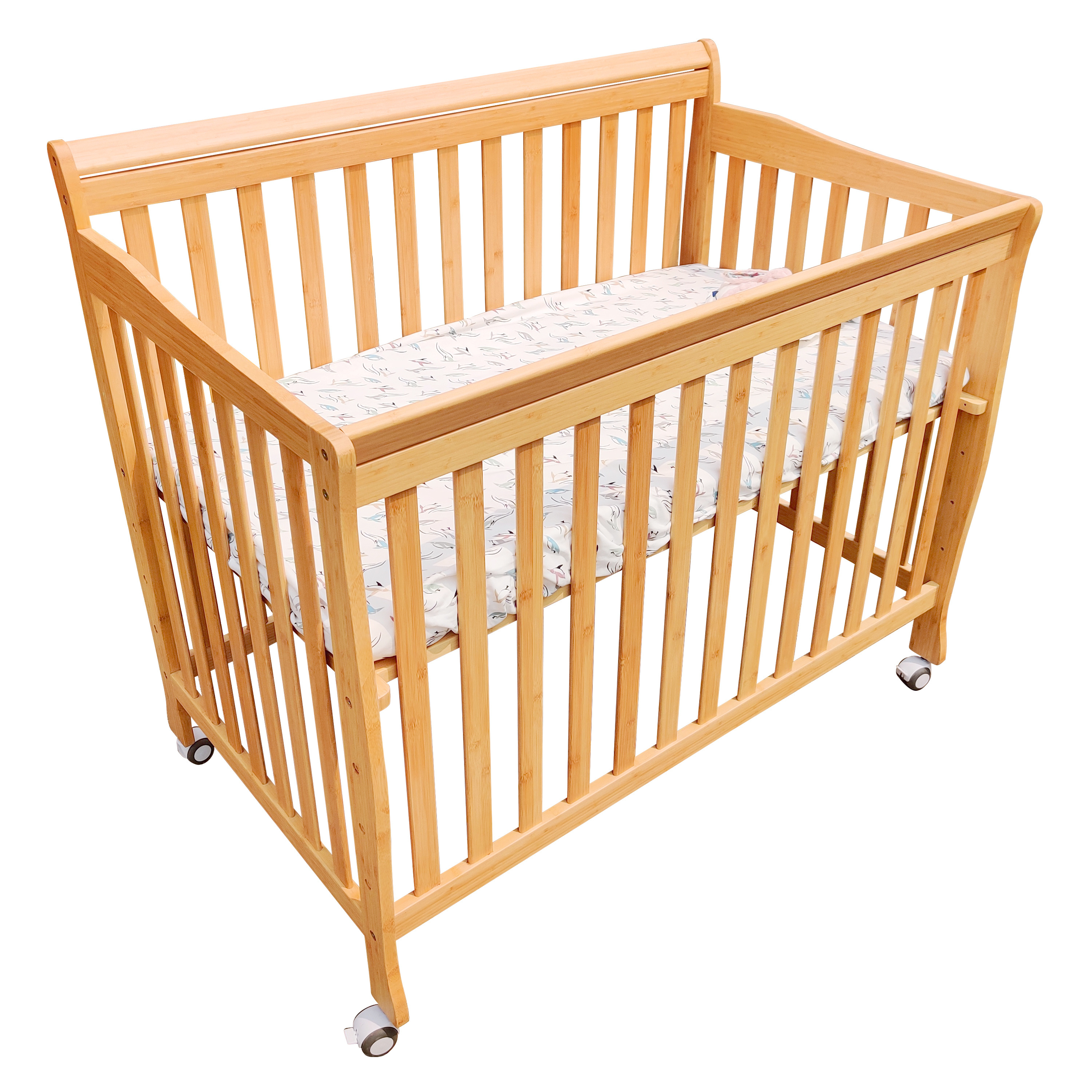 YCZM Bedroom Furniture Children Bed Safe Stable Wooden Baby Toddler Bed With Safety Guardrails