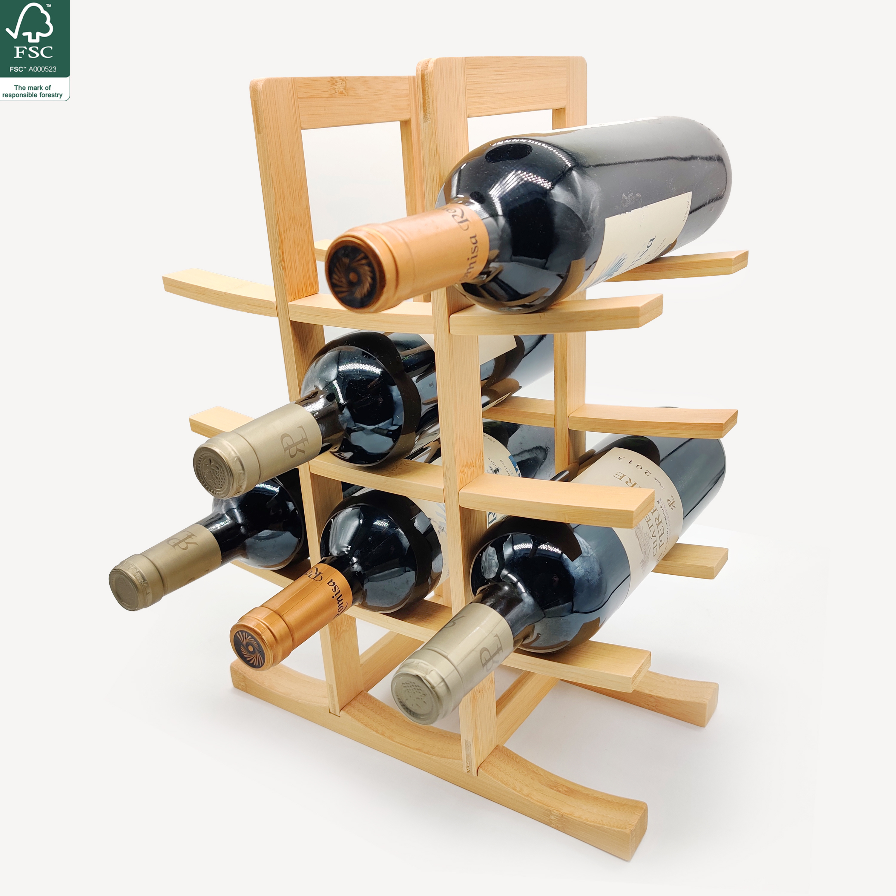 Bamboo Wine Racks 12 Bottle Cabinet Stand Holders Champagne Wood Shelf Organizer Storage Home Kitchen Bar Display Cabinet