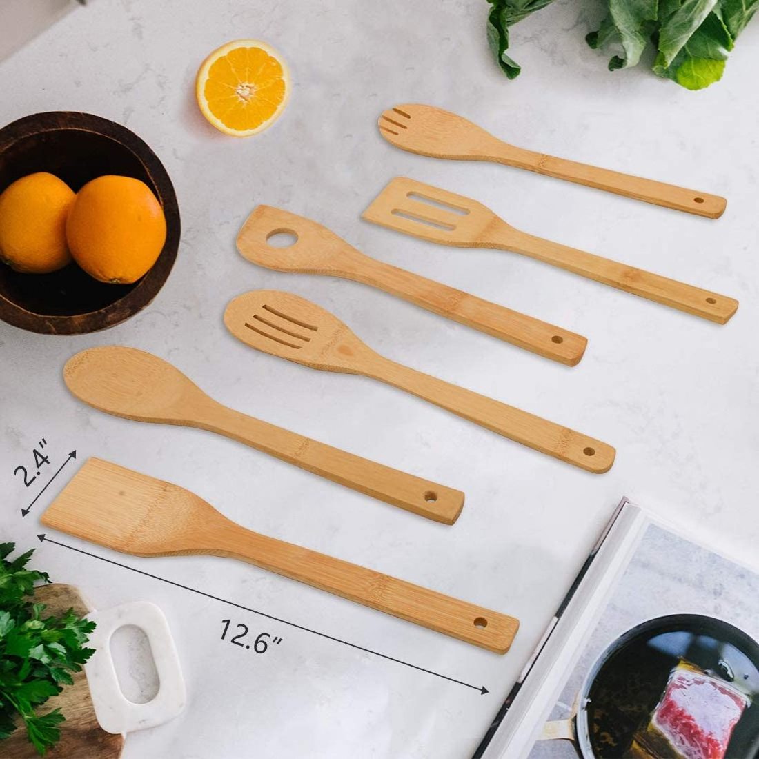 High-grade bamboo kitchen set of six Mildew proof and durable Kitchen Utensil Set