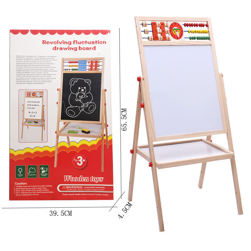 China Custom Made kids easel board wooden drawing board magnetic double side drawing board