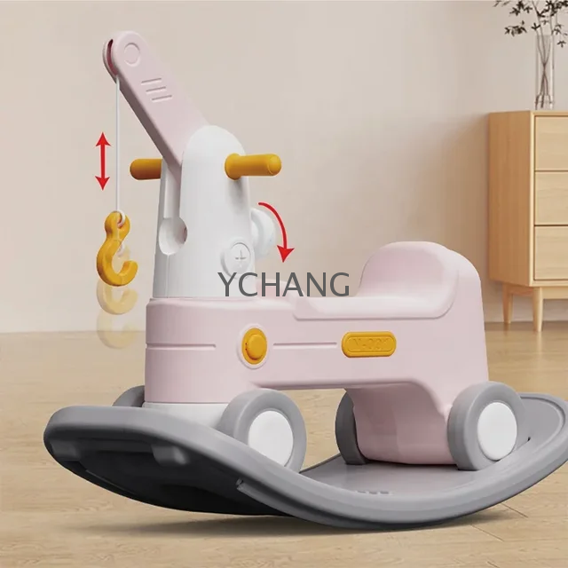 Fashion Direct Toddler Swing Rocking Chair Horse Crane 4 Wheels 2 In 1 Sliding Balance Vehicle Toys Ride On Car For Kids