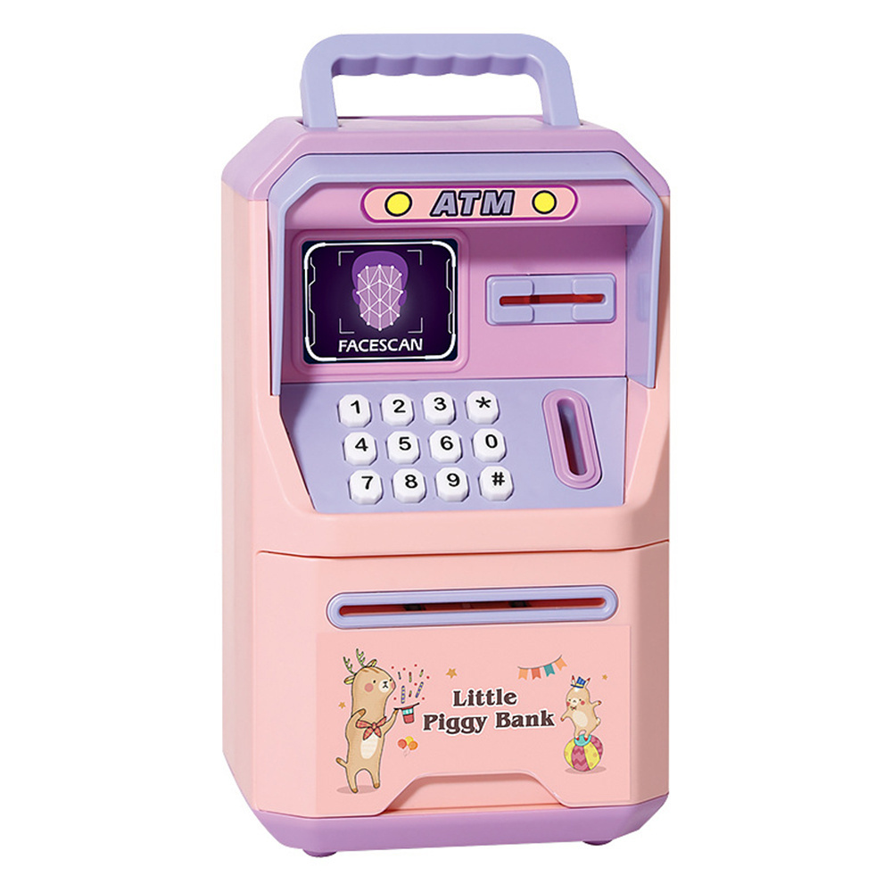 OEM/ODM new Design ATM face recognition deposit machine with light and sound Professional kid piggy bank money saving box