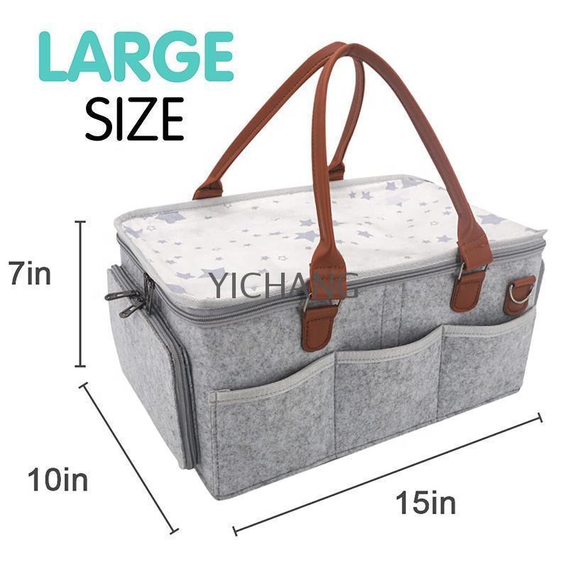 Hot Sale Portable Diaper Caddy Storage Bag with Zip-Top Cover Travel-Friendly Baby Caddy Organizer for Infant Essentials