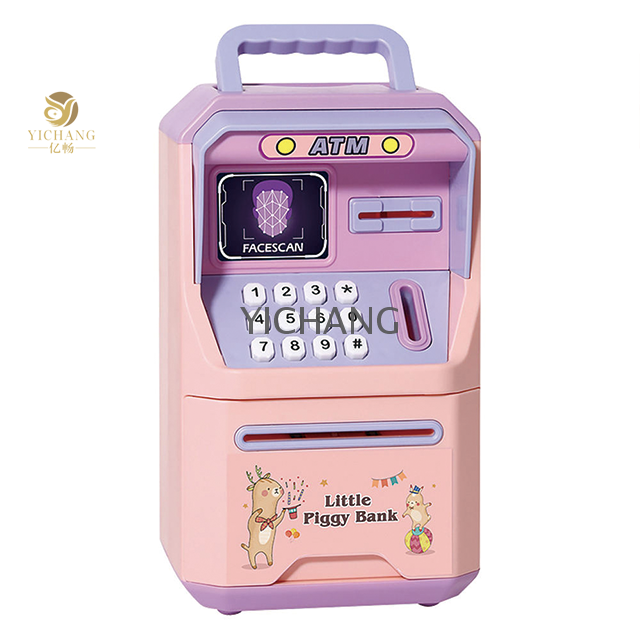 OEM/ODM new Design ATM face recognition deposit machine with light and sound Professional kid piggy bank money saving box