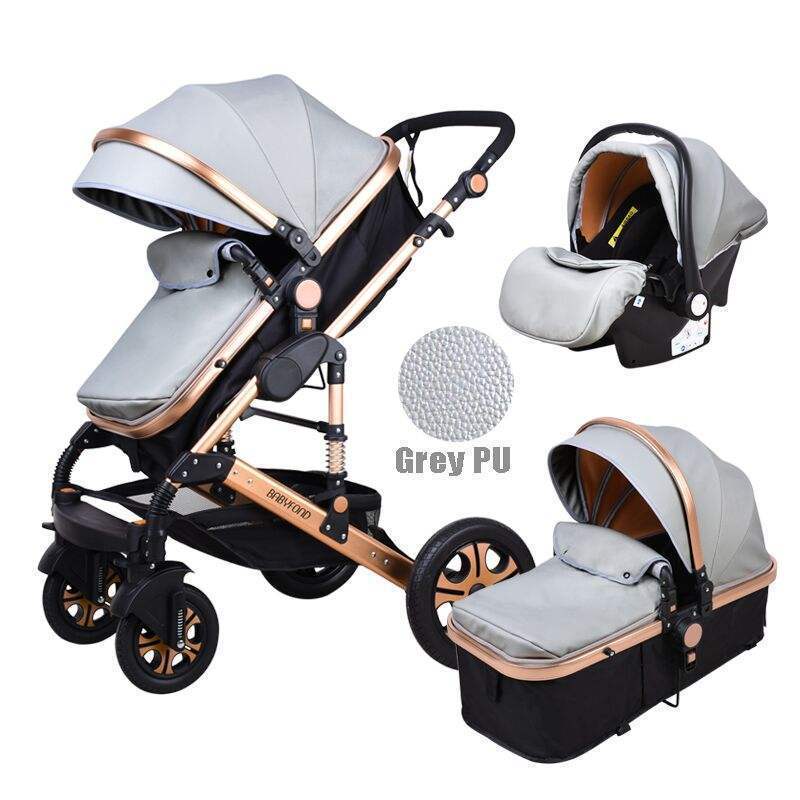 Travel system strollers  carriers luxury baby stroller 3 in 1 luxury baby pram Customized leather baby carriage