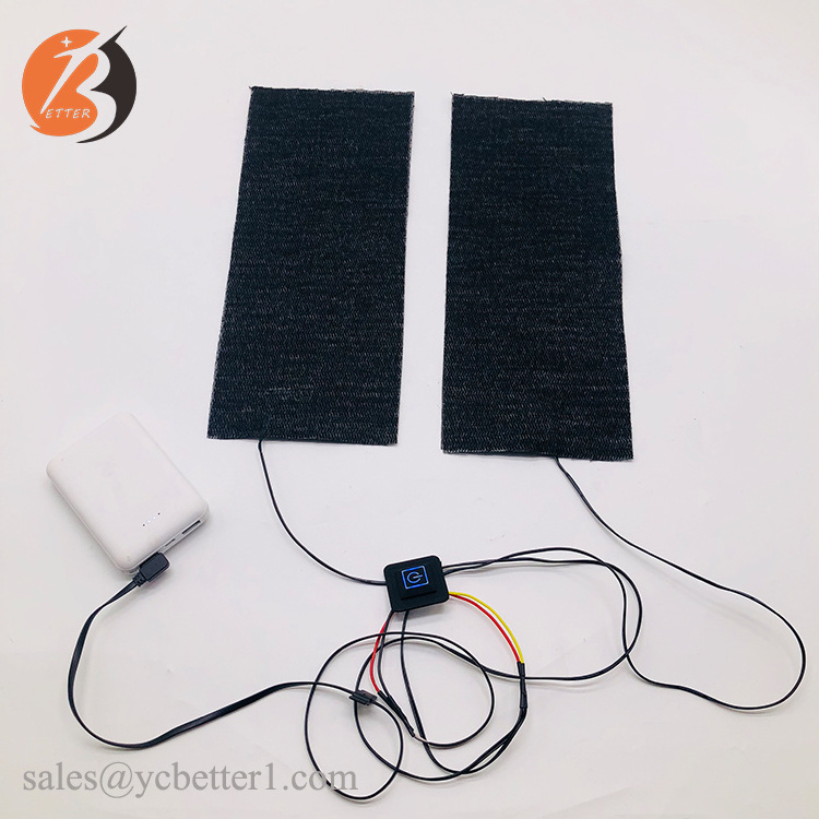 5V USB 12*30cm carbon fiber panel thermal battery powered electric heating pad