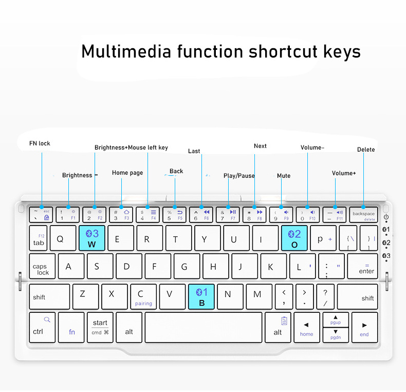 Wireless Folding Ultra thin MINI Portable bow foldable keyboard for iPhone-Pro-Plus-Max/For iPad-Air-Pro and Samsung Pa