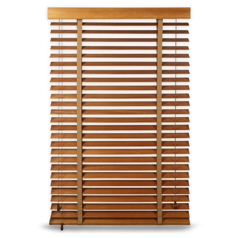 Easy Clean Customized Size 50mm Slat Fauxwood Shutter Window Wooden Venetian Blinds For Project Decoration