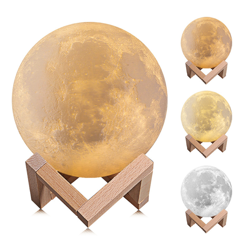 Customized Gift 16colors moon lamp with stand and wireless remote  Led Night Light with Stand for Baby Bedrooms