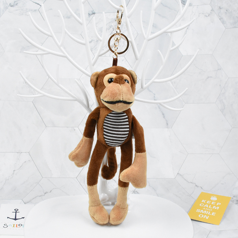 cartoon expression manual sewing monkey custom stuffed toy mini plush animal for keychain