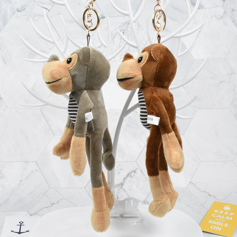 cartoon expression manual sewing monkey custom stuffed toy mini plush animal for keychain